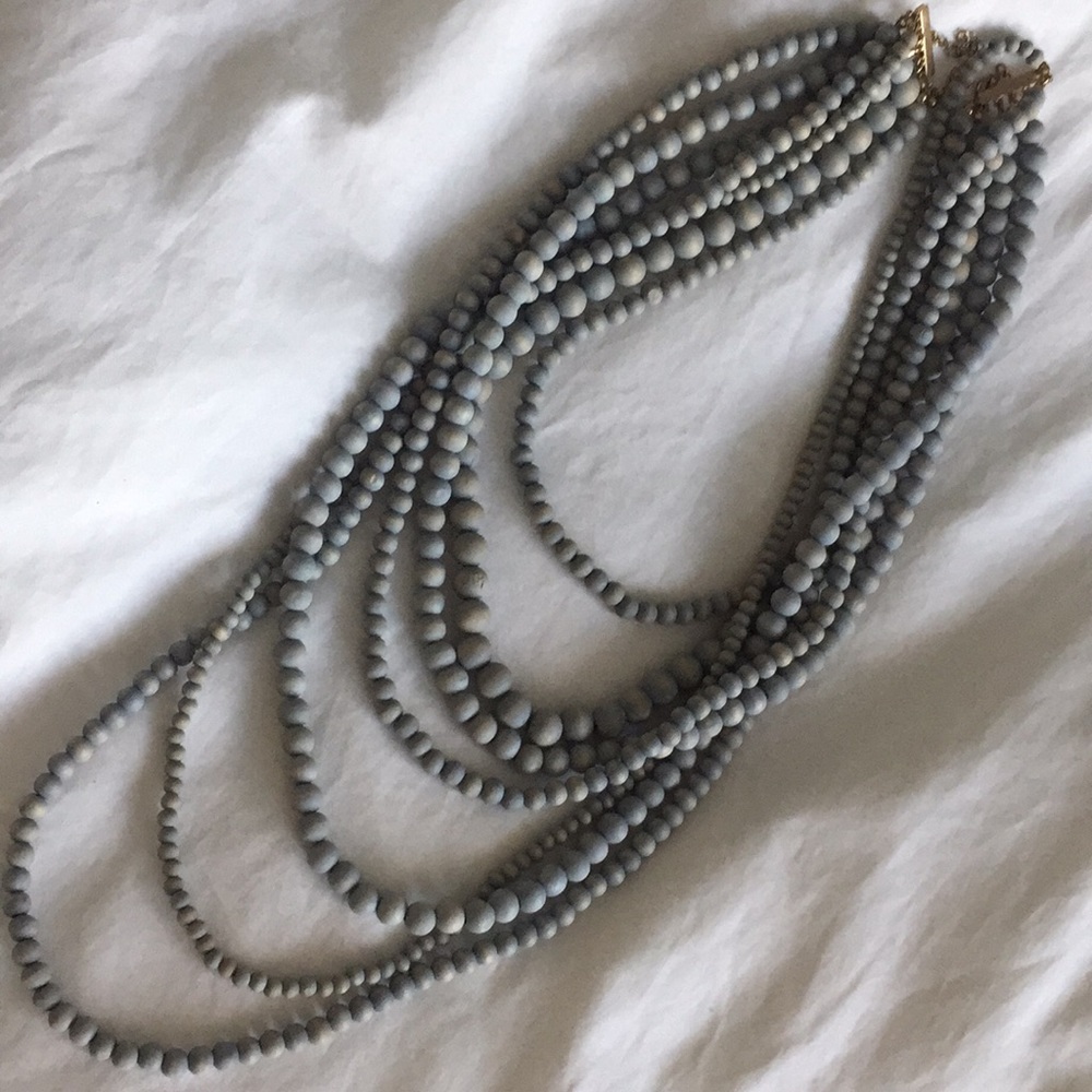 Layered wooden bead necklace